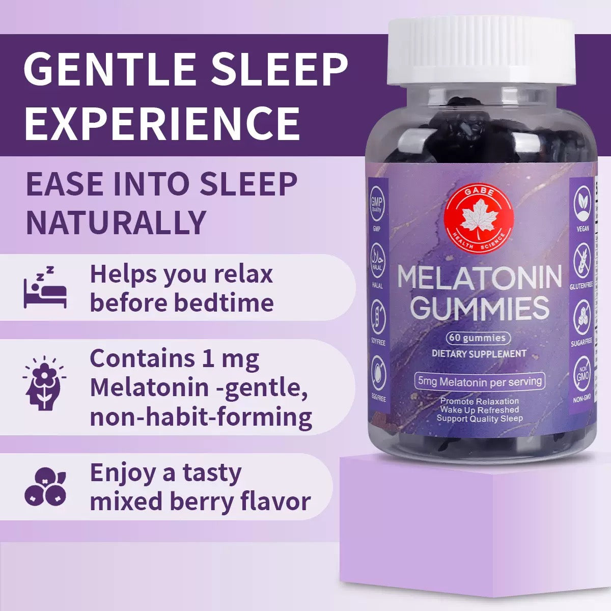 Melatonin Gummies – Natural Sleep Support (60 Count)